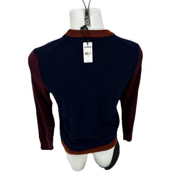 NEW Express Small Men Pullover Crewneck Sweater Merino Wool 7-7k - Picture 3 of 10